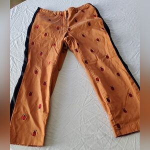 Lilly Pulitzer Orange Pants with Ladybug Embroidery